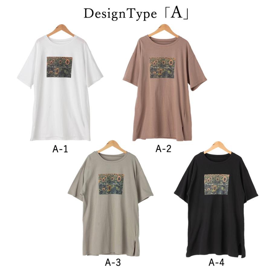 Tシャツ レディース 半袖 ゆったり 綿100 プリントtシャツ ワンピース 写真 フォト ヴィンテージ 花 lpt21 2021sum nli 2290590 |  | 07