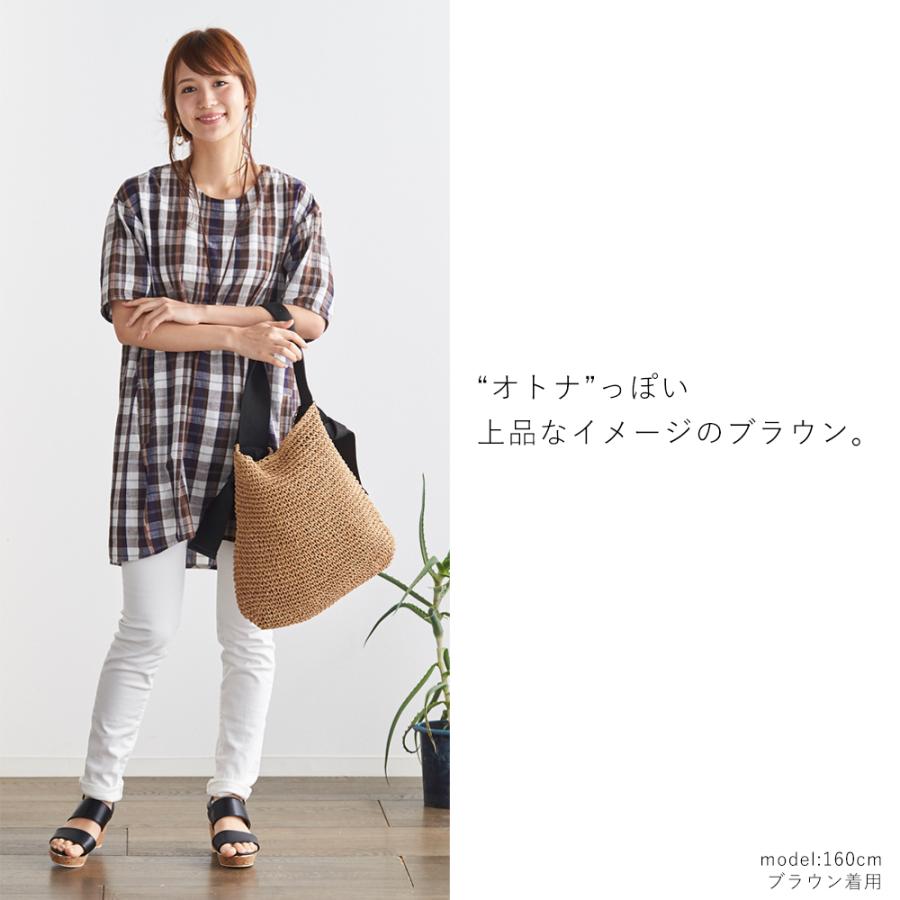 チュニック チェック柄 レディース コットンリネン ゆったり 体型カバー 大人 インド綿 五分袖 春 夏 秋 30代 40代 50代 |  | 08