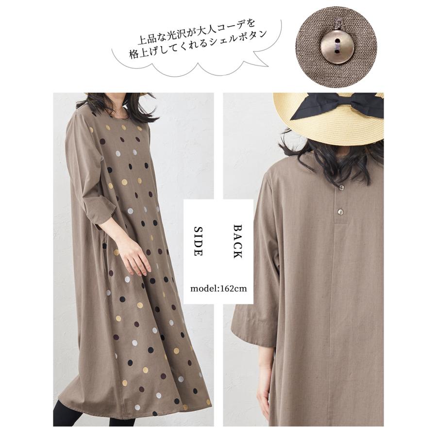 ワンピース ロング レディース インド綿 コットンリネン 体型カバー 大人 半袖 春 夏 秋 30代 40代 50代 |  | 12
