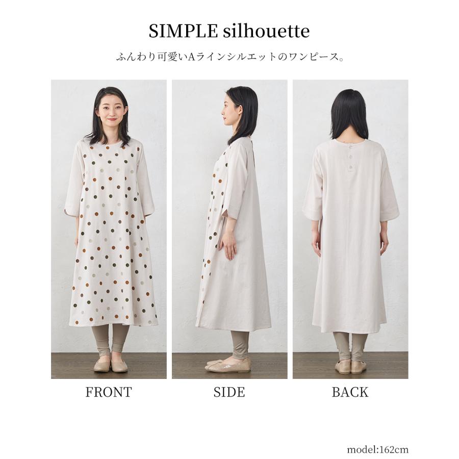ワンピース ロング レディース インド綿 コットンリネン 体型カバー 大人 半袖 春 夏 秋 30代 40代 50代 |  | 18