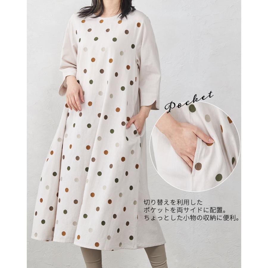 ワンピース ロング レディース インド綿 コットンリネン 体型カバー 大人 半袖 春 夏 秋 30代 40代 50代 |  | 09