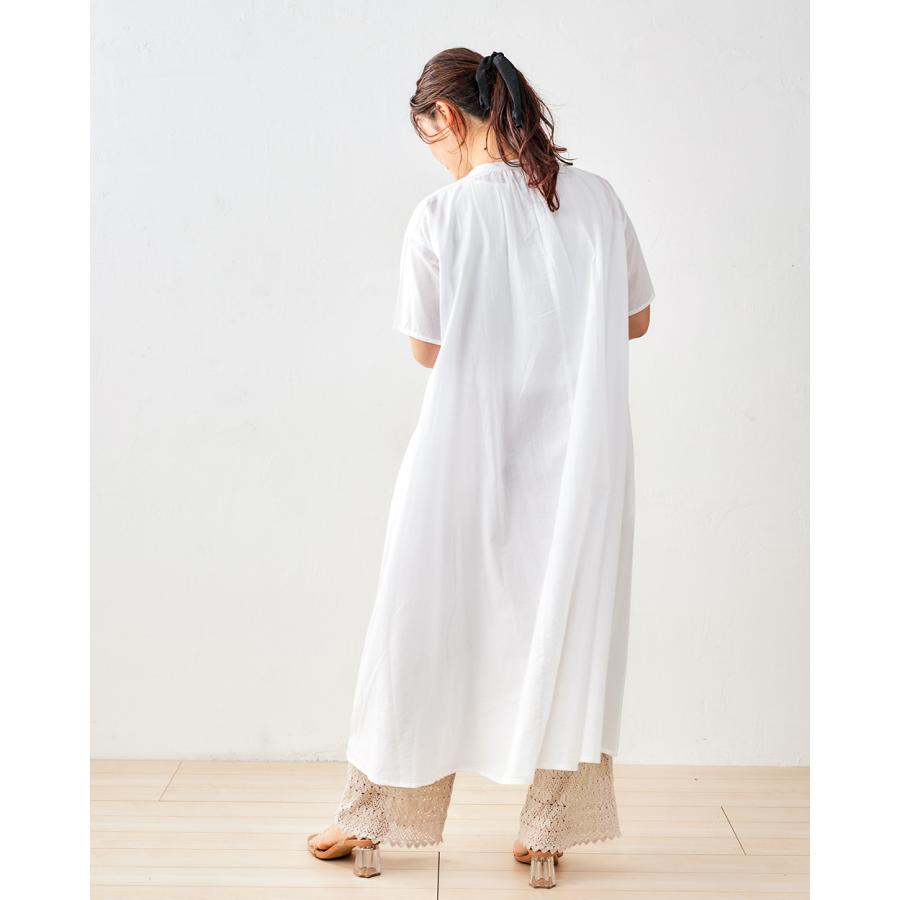 ワンピース レディース 夏 ロングワンピース 40代 50代 シャツワンピース ロングシャツ バンドカラーワンピース ギャザーワンピース |  | 06