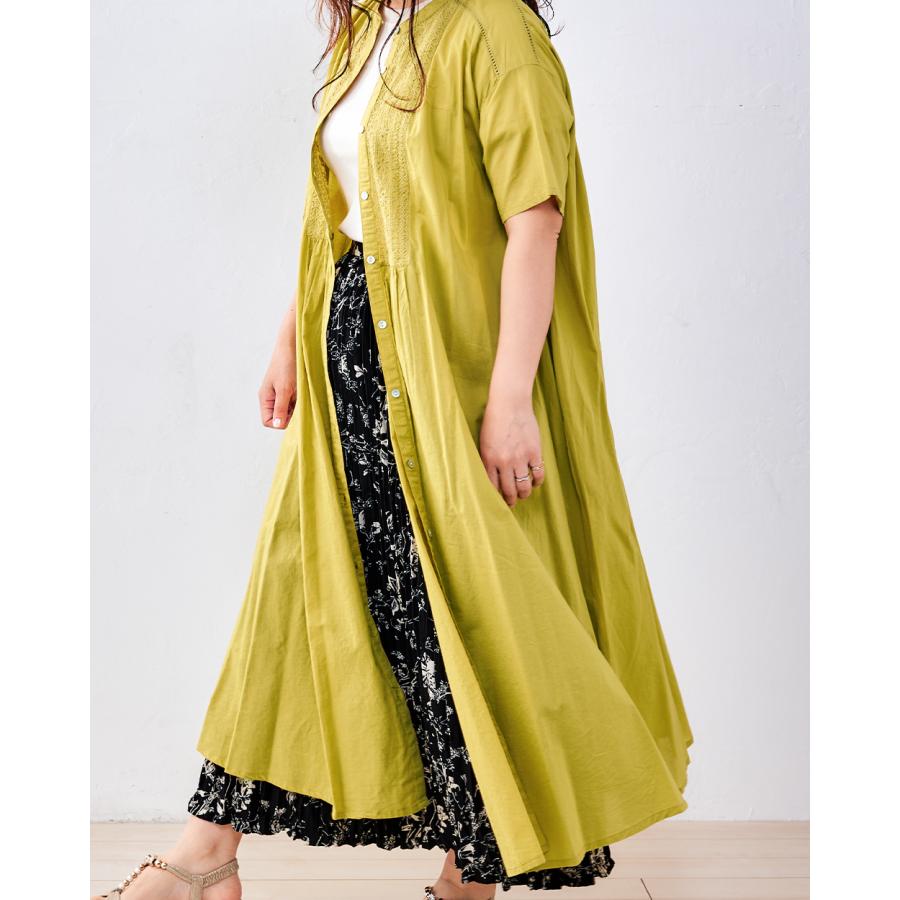 ワンピース レディース 夏 ロングワンピース 40代 50代 シャツワンピース ロングシャツ バンドカラーワンピース ギャザーワンピース |  | 09