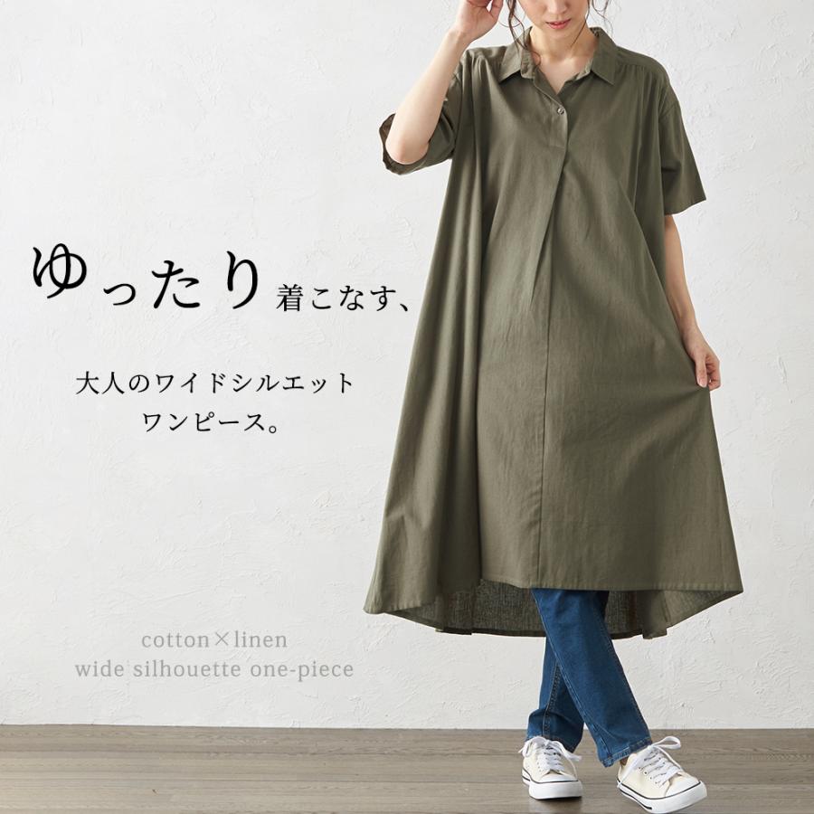 ロングワンピース ワンピース コットンリネン キレイめ シャツワンピース 上品 シンプル 綿 麻 コットン リネン 春 夏 30代 40代 50代 送料無料 2021sn |  | 01