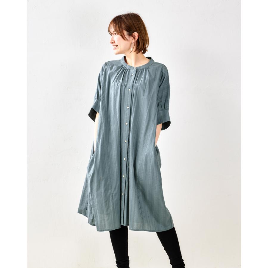 インド綿 ロングワンピース ロング丈 半袖 レース 綿100% チュニック レディース トップス シャツ シャツワンピース バンドカラー |  | 13