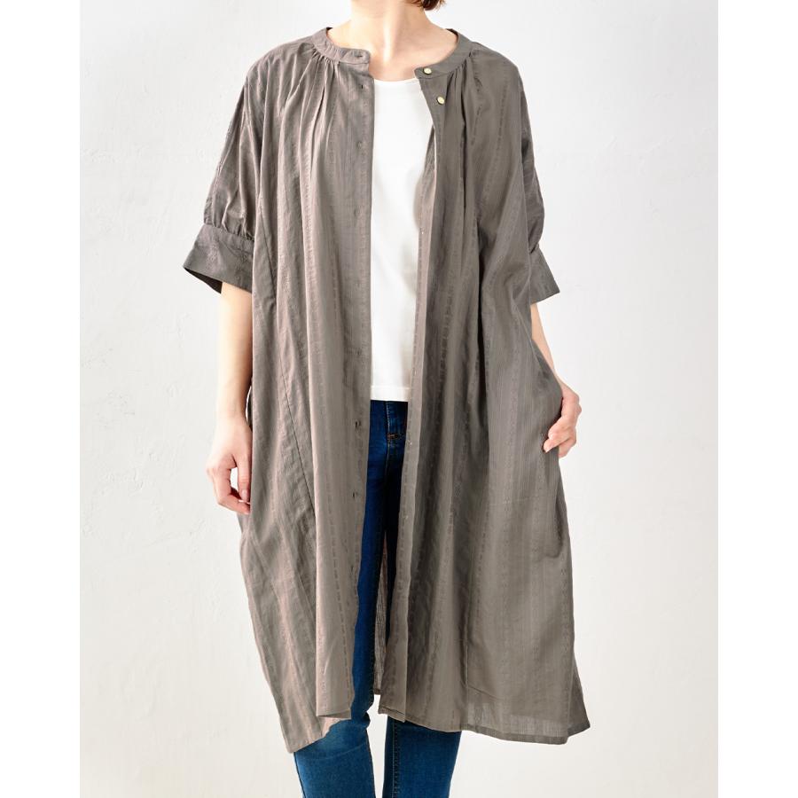 インド綿 ロングワンピース ロング丈 半袖 レース 綿100% チュニック レディース トップス シャツ シャツワンピース バンドカラー |  | 08