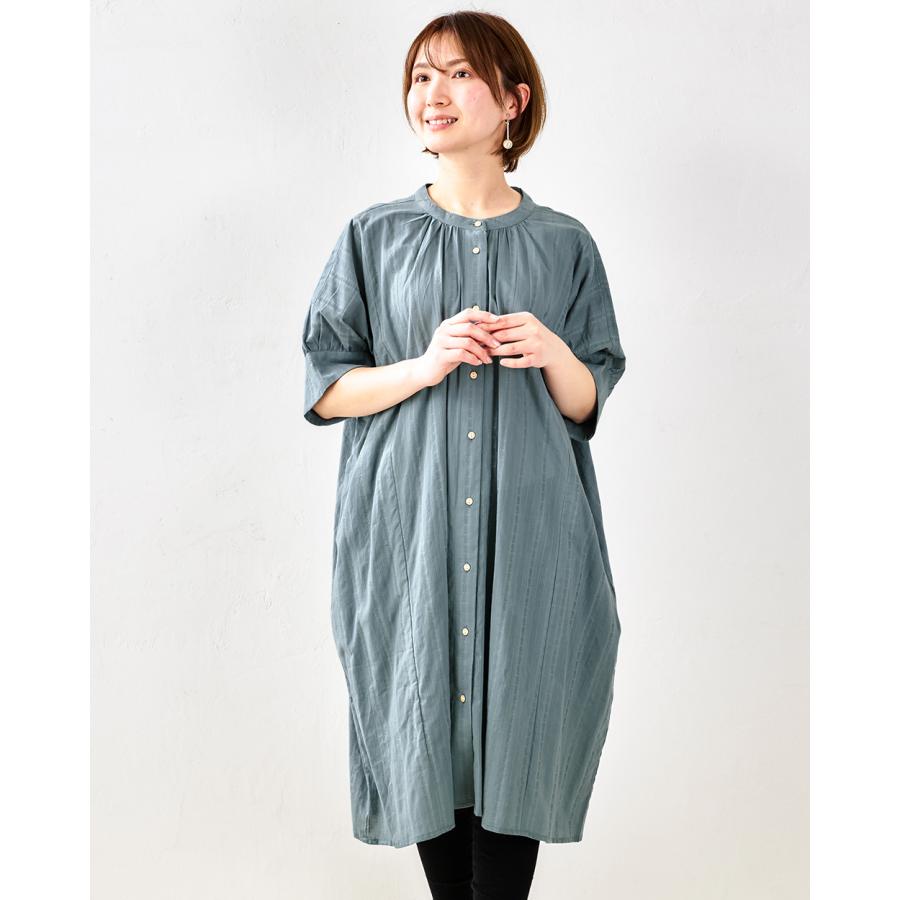 インド綿 ロングワンピース ロング丈 半袖 レース 綿100% チュニック レディース トップス シャツ シャツワンピース バンドカラー |  | 12