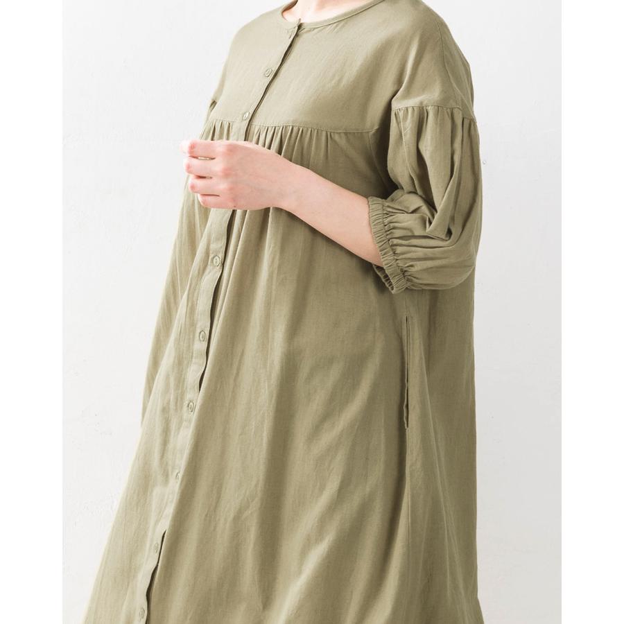 オーガニックコットン 麻 インド綿 ワンピース レディース 40代 50代  