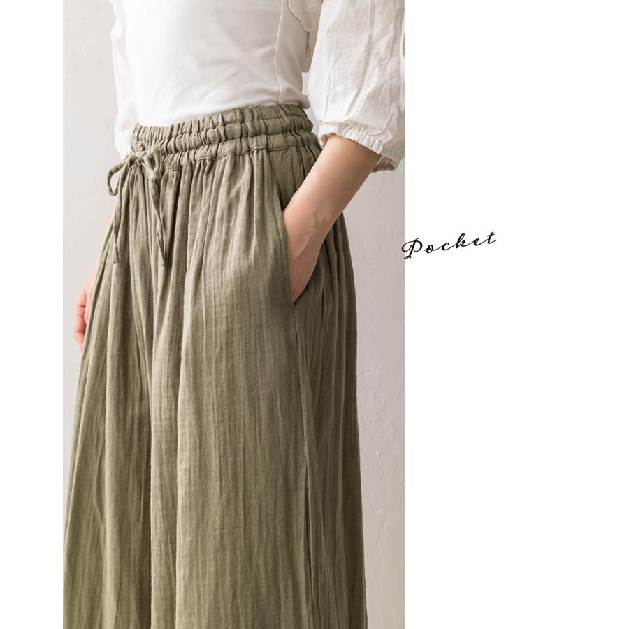 Ｗガーゼ オーガニックコットン インド綿 ワイドパンツルック レディース 40代 50代 きれいめ 春 夏 秋 コットン 綿 体型カバー |  | 14