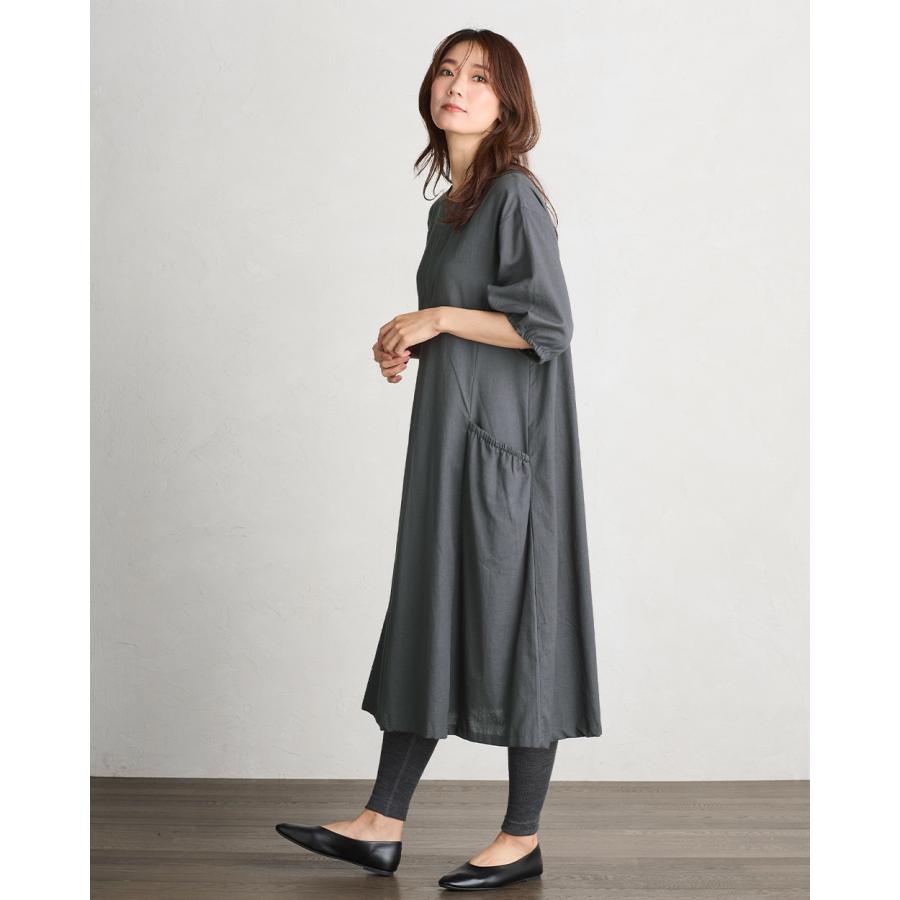 インディゴ半袖 ロングワンピース 綿麻混合 楽天市場】リネン