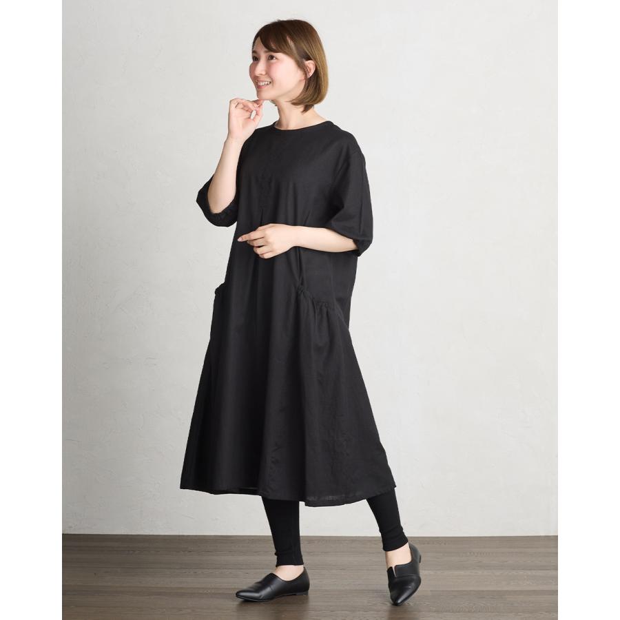 インド綿 ワンピース ロングワンピース ロング丈 半袖 5分袖 綿