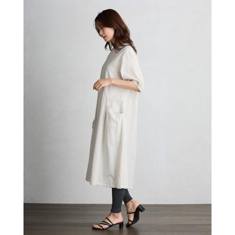 インド綿 ワンピース ロングワンピース ロング丈 半袖 5分袖 綿 麻