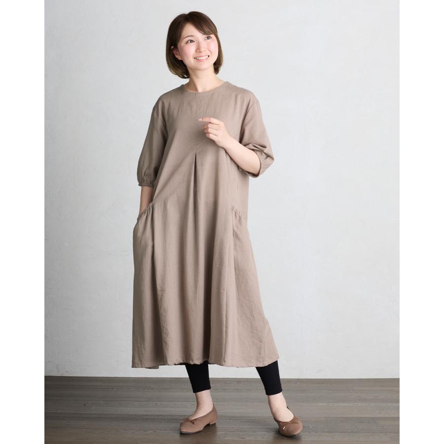 インディゴ半袖 ロングワンピース 綿麻混合 youdear_cxj-zyn2999