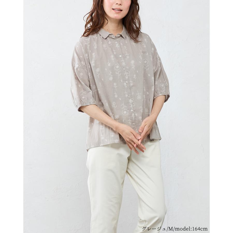 インド綿 プリント ブラウス シャツ 春 夏 レディース 綿100