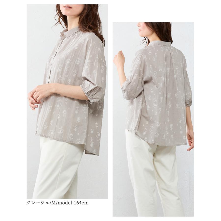 インド綿 プリント ブラウス シャツ 春 夏 レディース 綿100