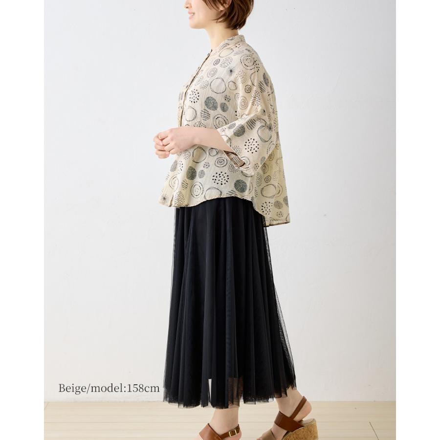 インド綿 プリント シャツ ブラウス ドット 水玉 アシッドウォッシュ加工 無地 半袖 ナチュラル レディース ゆったり 体型カバー エスニック リラックスウェア |  | 10