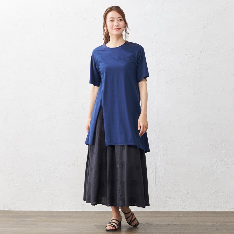 半袖tシャツ レディース トップス カットソー 半袖 チュニック tシャツ