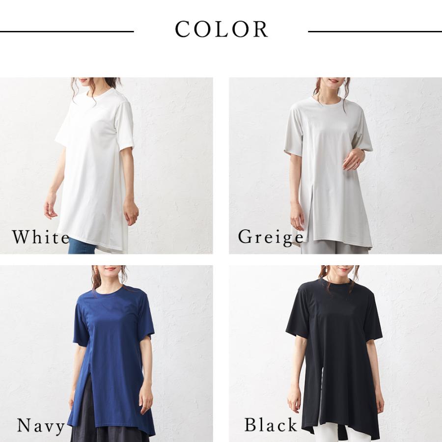 半袖tシャツ レディース トップス カットソー 半袖 チュニック tシャツ