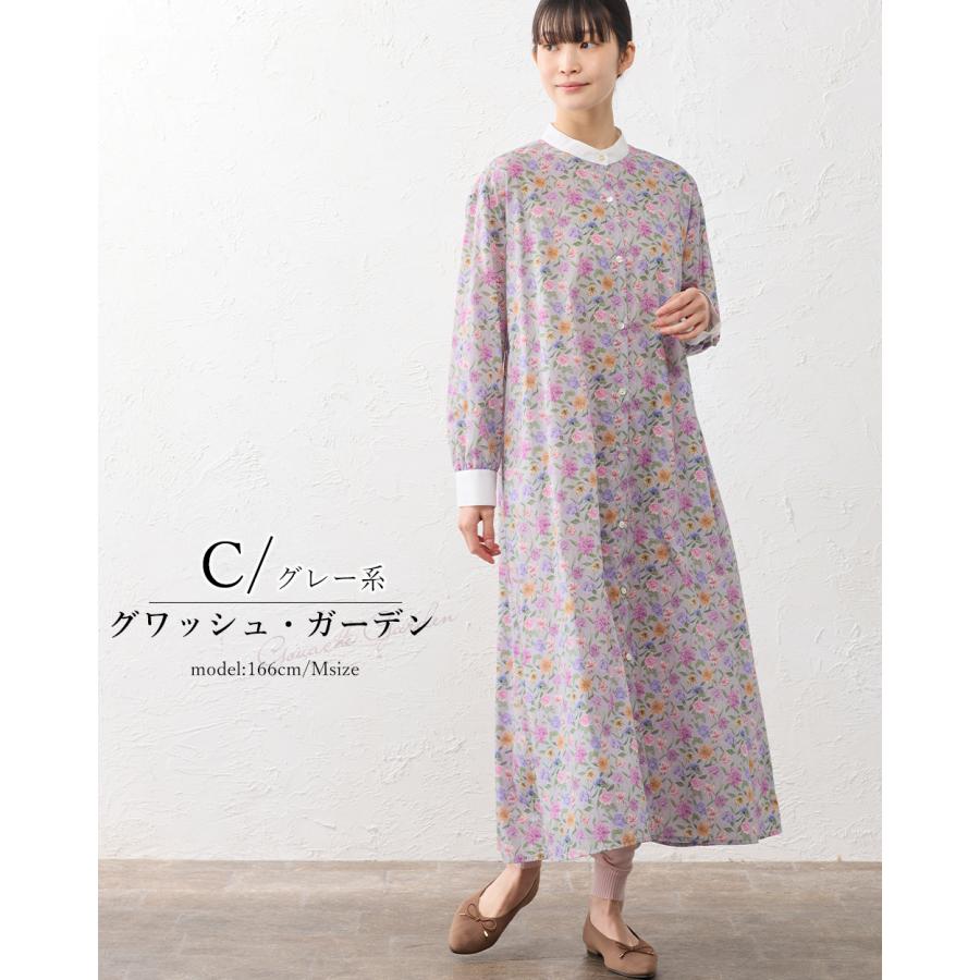 リバティプリントワンピース レディース シャツワンピース クレリック