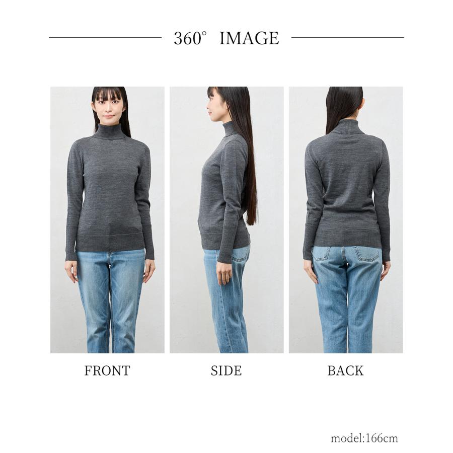 ホールガーメント 日本製 メリノウール セーター タートルネック