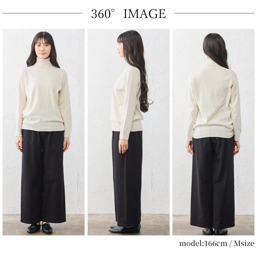ニット 綿100% オーガニックコットン タートルネック 縫い目のない セーター 日本製 トップス 春 夏 ハイネック レディース 長袖 白 黒 シンプル コットン |  | 25