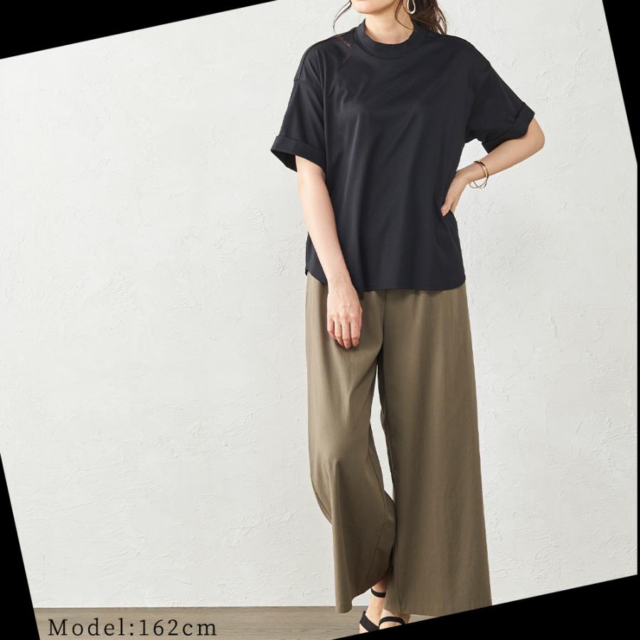 日本製 汗ジミ防止 tシャツ レディース 接触冷感 UVカット 綿100% 夏 半袖 綿 白 半袖シャツ モックネック 無地 シャツ 3190682 |  | 16