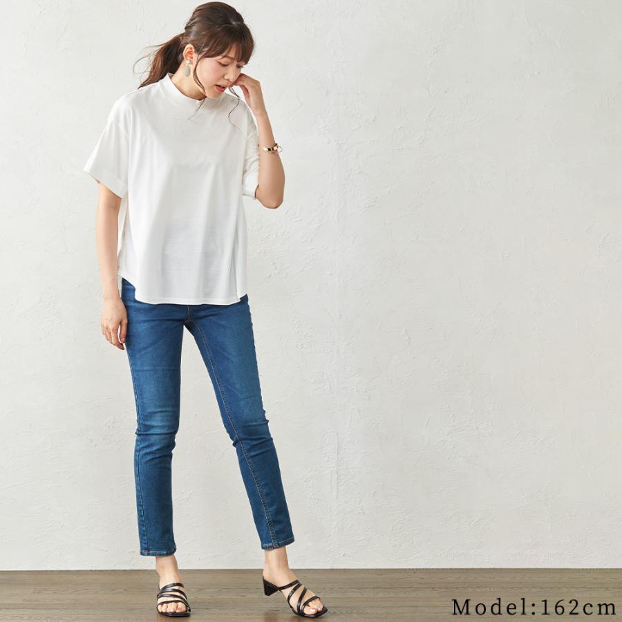 日本製 汗ジミ防止 tシャツ レディース 接触冷感 UVカット 綿100% 夏 半袖 綿 白 半袖シャツ モックネック 無地 シャツ 3190682 |  | 10