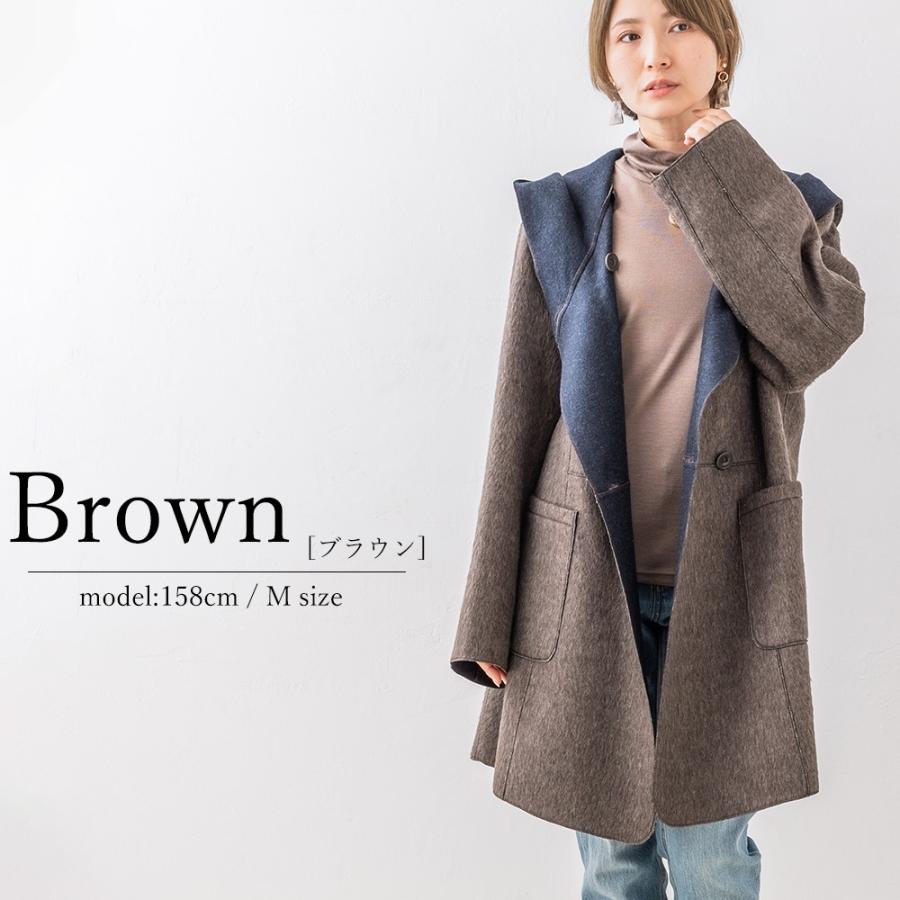 メリノウール スタンドカラーコート 【160cm前後の女性の方に】 セール】スタンドカラージップウール混コート（その他アウター