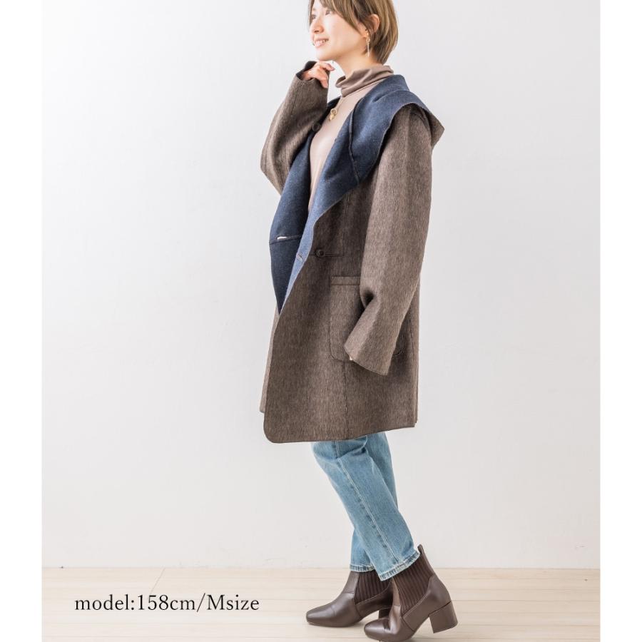美品定番大人シップス　メリノウール　メルトン　シングル　コート　M  48 美品定番大人シップス メリノウール メルトン シングル コート M
