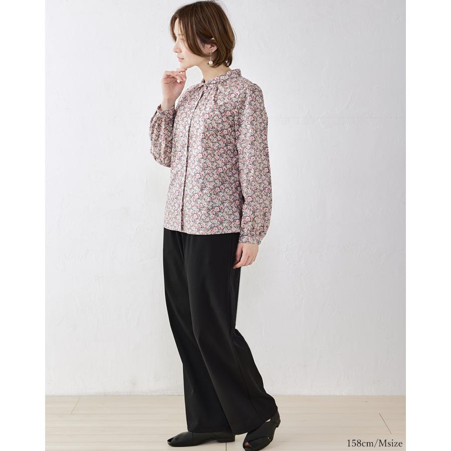 強撚コットン ワイドパンツ 日本製 パンツルック きれいめ 上品 レディース ウエストゴム 美脚 ストレッチパンツ ロングパンツ 綿100％ |  | 14