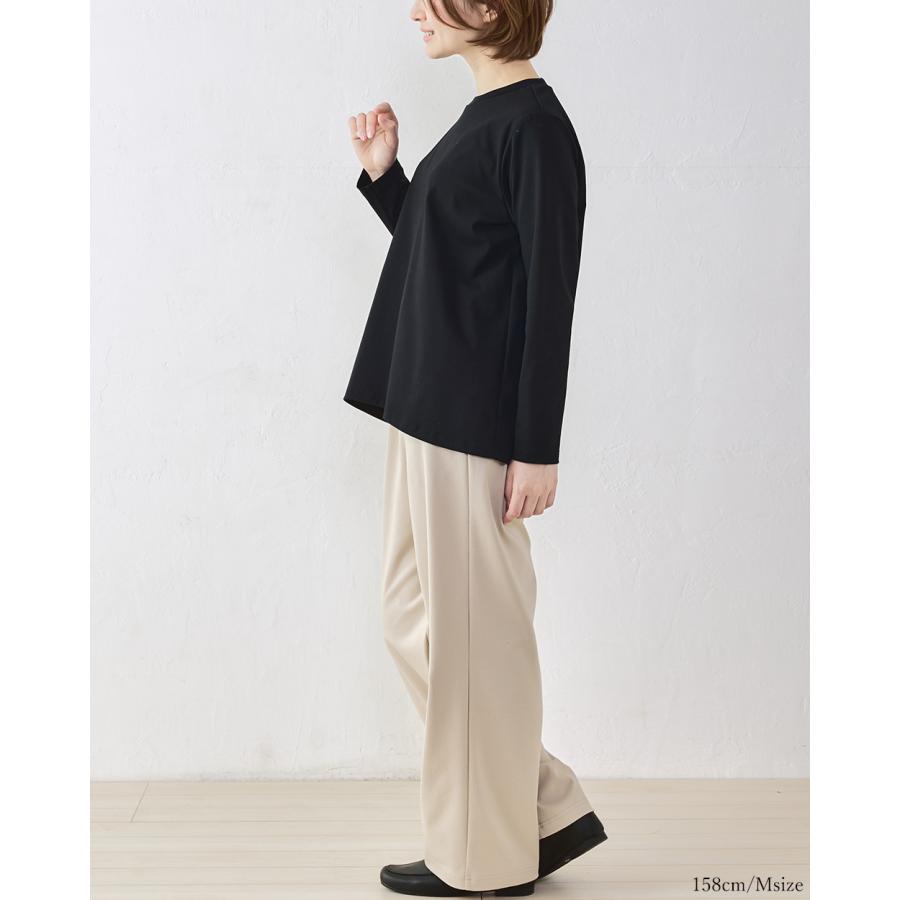 強撚コットン ワイドパンツ 日本製 パンツルック きれいめ 上品 レディース ウエストゴム 美脚 ストレッチパンツ ロングパンツ 綿100％ |  | 07