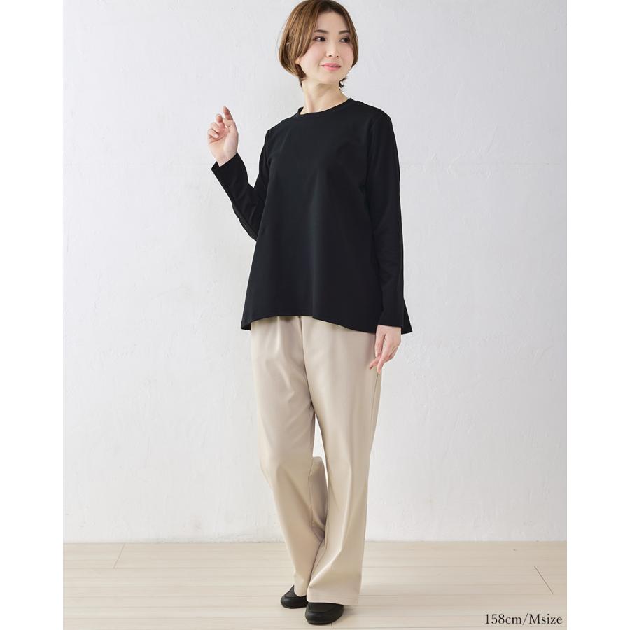 強撚コットン ワイドパンツ 日本製 パンツルック きれいめ 上品 レディース ウエストゴム 美脚 ストレッチパンツ ロングパンツ 綿100％ |  | 08