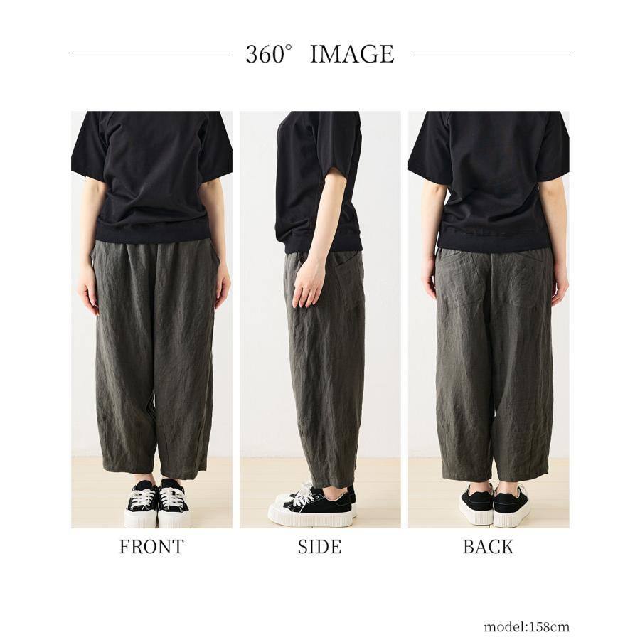 匠の技 東炊き シャツ 日本製 麻 ワイドパンツ 麻100％ M L ゆったり 洗い生地 リネン ファッション レディース 春 夏 秋 ガウチョパンツ_25
