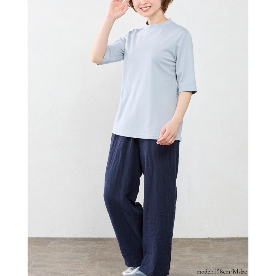匠の技 東炊き シャツ 日本製 麻 ワイドパンツ 麻100％ M L ゆったり 洗い生地 リネン ファッション レディース 春 夏 秋 セミワイド ストレート ロングパンツ_16