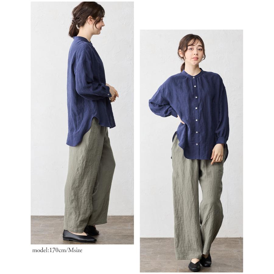 匠の技 東炊き シャツ 日本製 麻 ワイドパンツ 麻100％ M L ゆったり