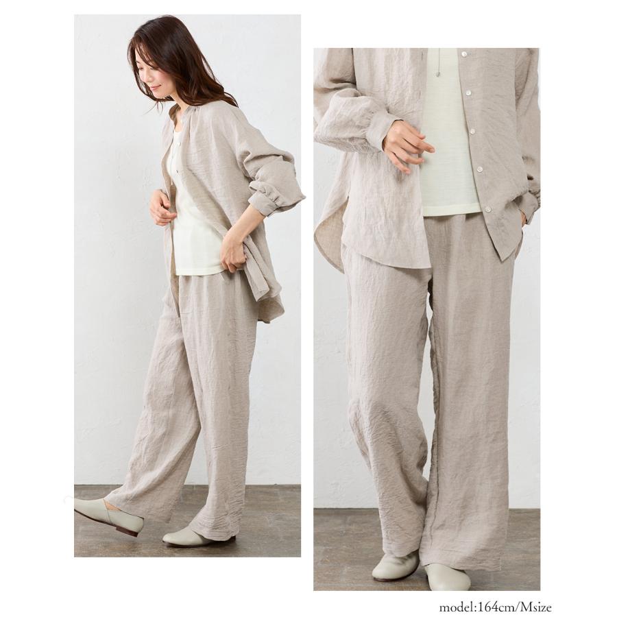 【新品未使用】リネン100%タックパンツ/yohaku /unisex 備後節織 パンツ｜yohaku