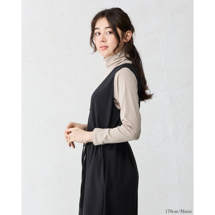 強撚コットン ジャンパースカート 日本製 ワンピース レイヤード