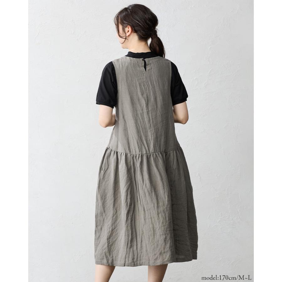 ワンピース レディース 東炊き リネン 麻 日本製 ロングワンピース ノースリーブ ジャンパースカート ジャンスカ レイヤード スリーブレス 速乾 夏 春 秋 |  | 13