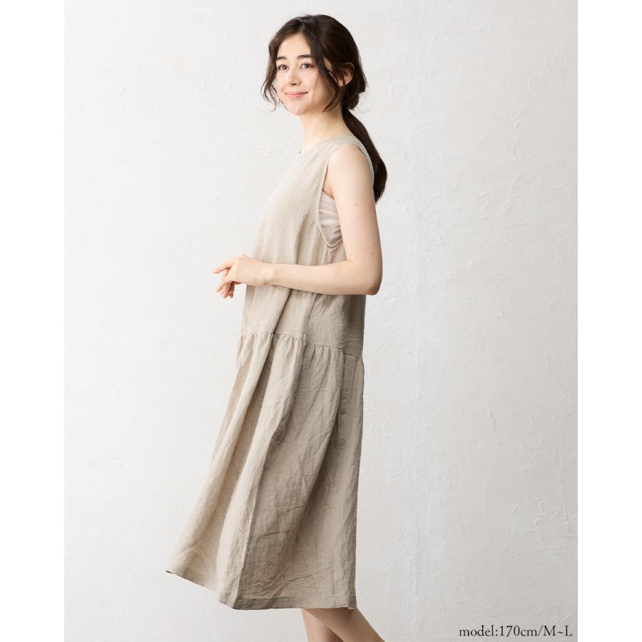 ワンピース レディース 東炊き リネン 麻 日本製 ロングワンピース ノースリーブ ジャンパースカート ジャンスカ レイヤード スリーブレス 速乾 夏 春 秋 |  | 09