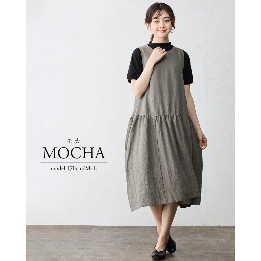 ワンピース レディース 東炊き リネン 麻 日本製 ロングワンピース ノースリーブ ジャンパースカート ジャンスカ レイヤード スリーブレス 速乾 夏 春 秋 |  | 11