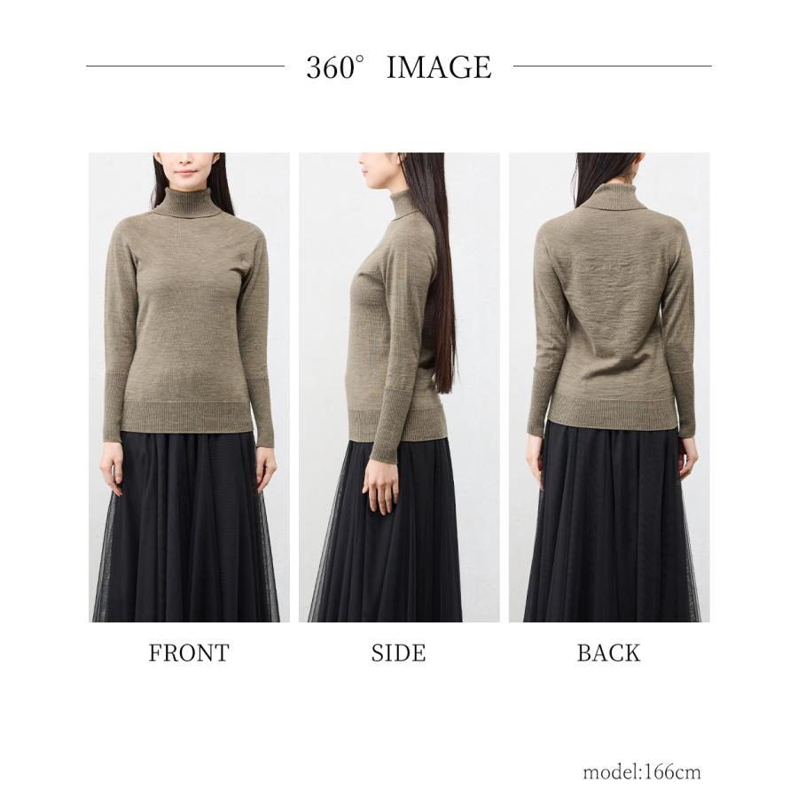 Back Long タートルネック Knit★ ホールガーメント 3D KNIT 日本製 パラシュートタートルネック ニット