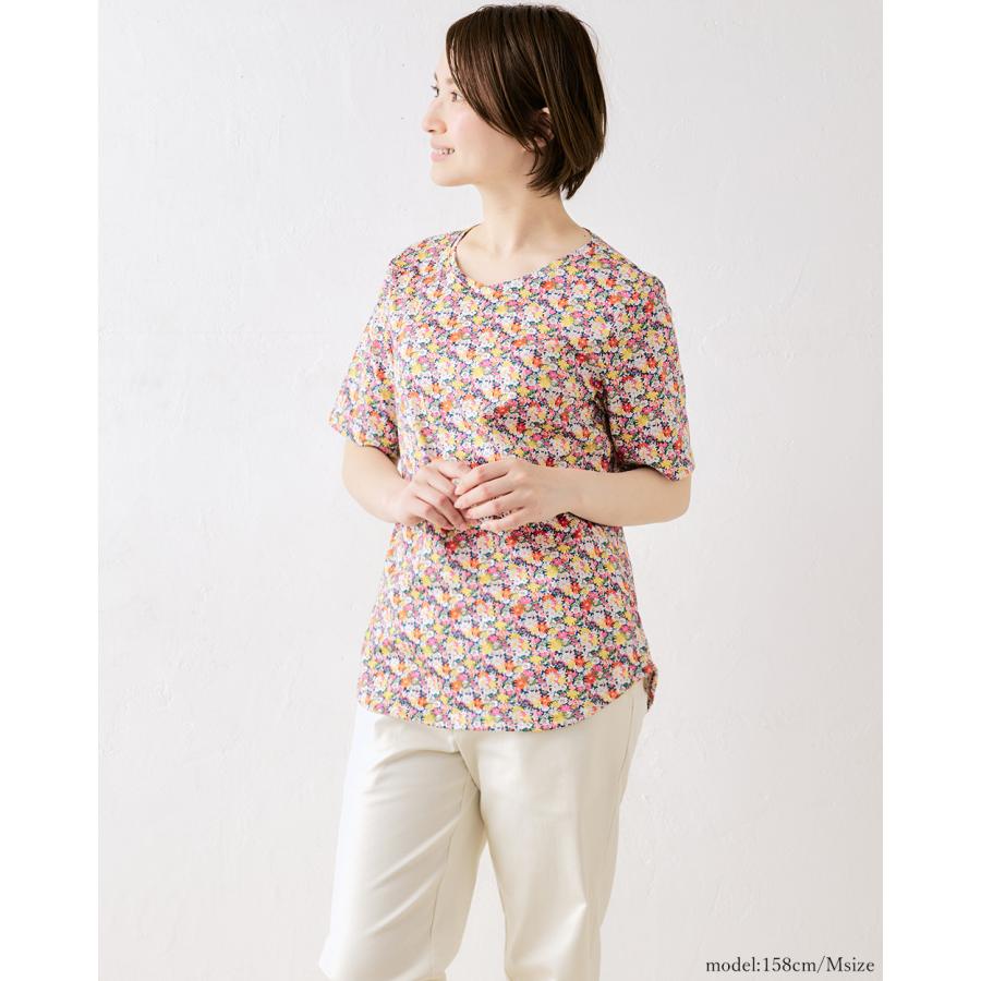 リバティ Vネックカットソー 日本製 プリント 綿100％ コットン 綿 Tシャツ プルオーバー ジャージ 伸縮性 レディース トップス リバティ生地 |  | 14