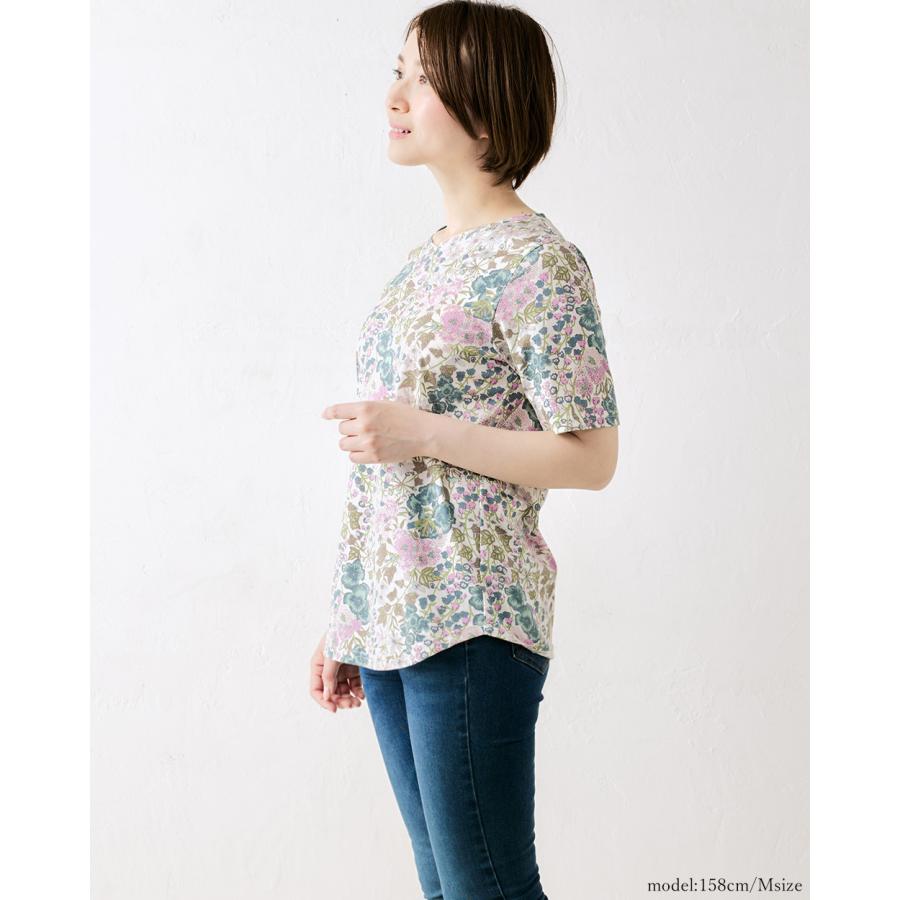 リバティ Vネックカットソー 日本製 プリント 綿100％ コットン 綿 Tシャツ プルオーバー ジャージ 伸縮性 レディース トップス リバティ生地 |  | 17
