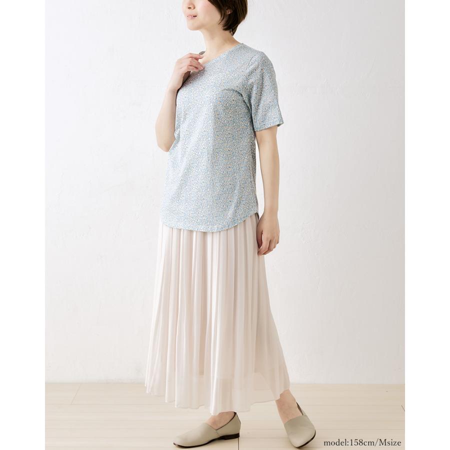 リバティ Vネックカットソー 日本製 プリント 綿100％ コットン 綿 Tシャツ プルオーバー ジャージ 伸縮性 レディース トップス リバティ生地 |  | 20