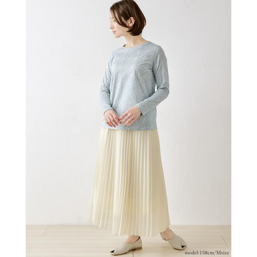 リバース　美品　レディース　長袖カットソー　綿100% M~Lサイズその他 リバティ カットソー 日本製 プリント 綿100％ ラウンドネック