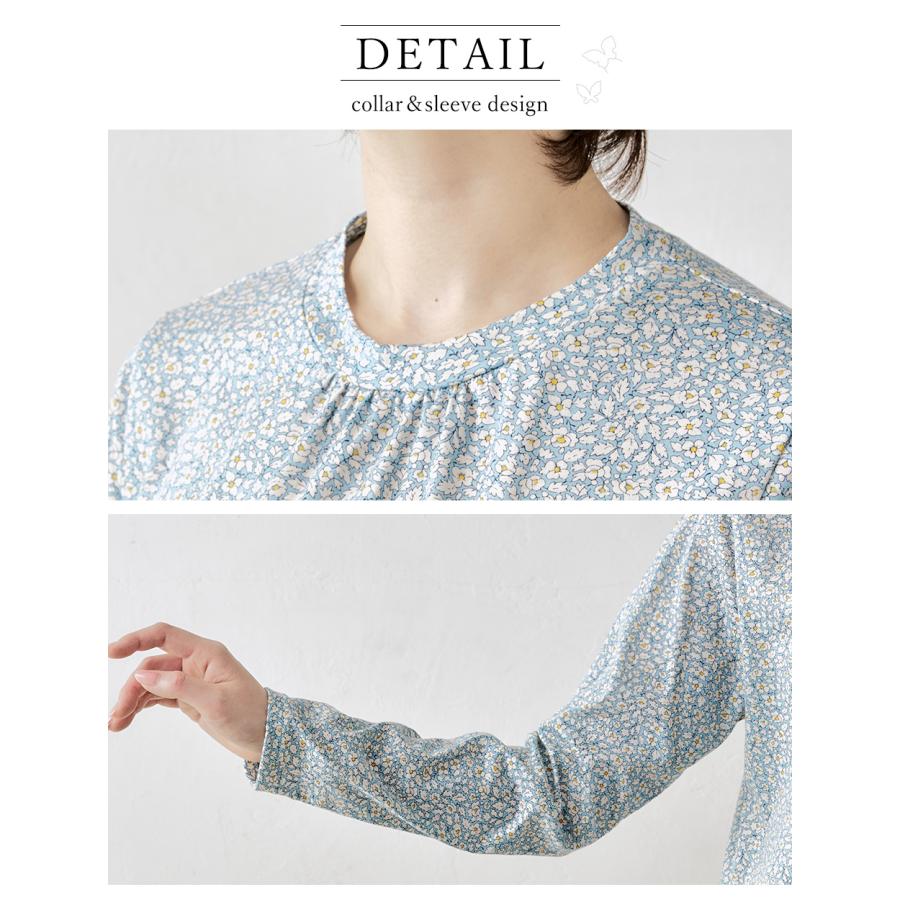 リバティ カットソー 日本製 プリント 綿100％ ラウンドネック コットン 綿 Tシャツ プルオーバー ジャージ 伸縮性 レディース トップス 長袖 リバティ生地 |  | 23