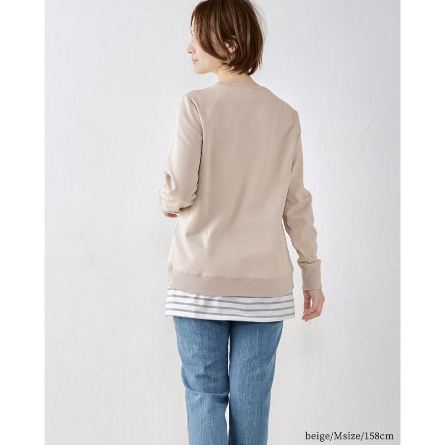 オーガニックコットン トレーナー スエット 長袖 日本製 ミニ裏毛 裏毛 吸水 レディース トップス カットソー プルオーバー シンプル ベーシック 綿100％ |  | 10