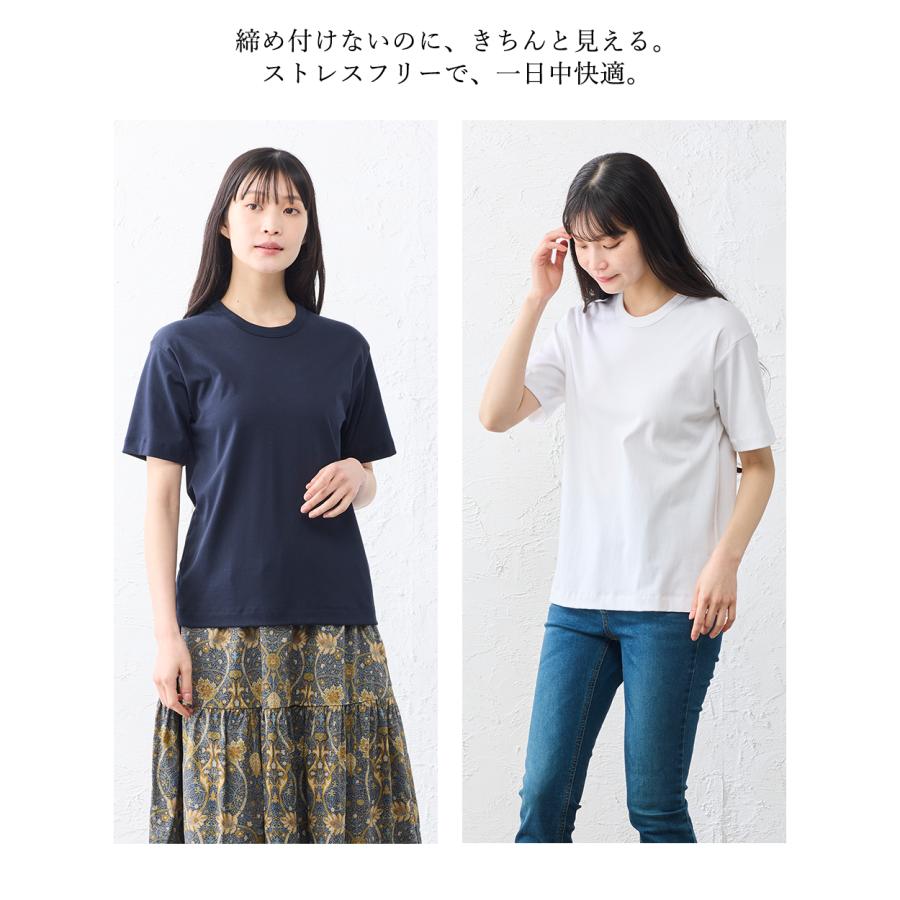 スヴィンコットン クルーネック 半袖 Tシャツ 日本製 綿100％ レディース 綿の宝石 極上の肌触り 高級コットン シンプル 大人 ベーシック 重ね着 カジュアル |  | 07