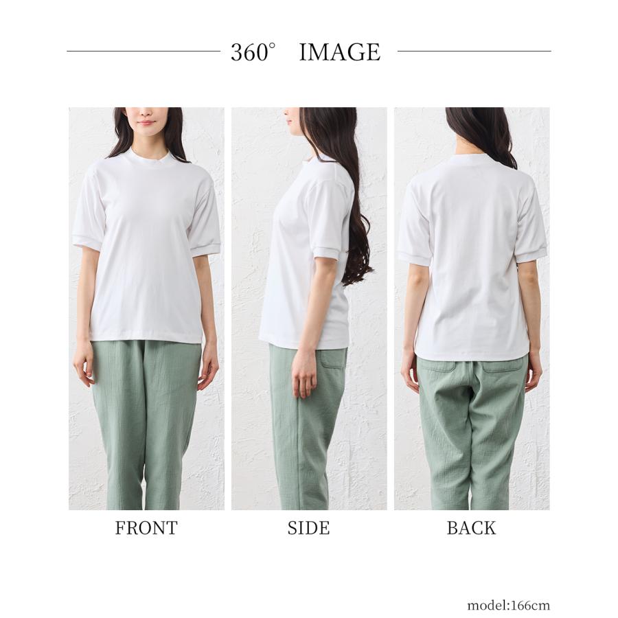 スヴィンコットン モックネック 半袖 Tシャツ 日本製 綿100