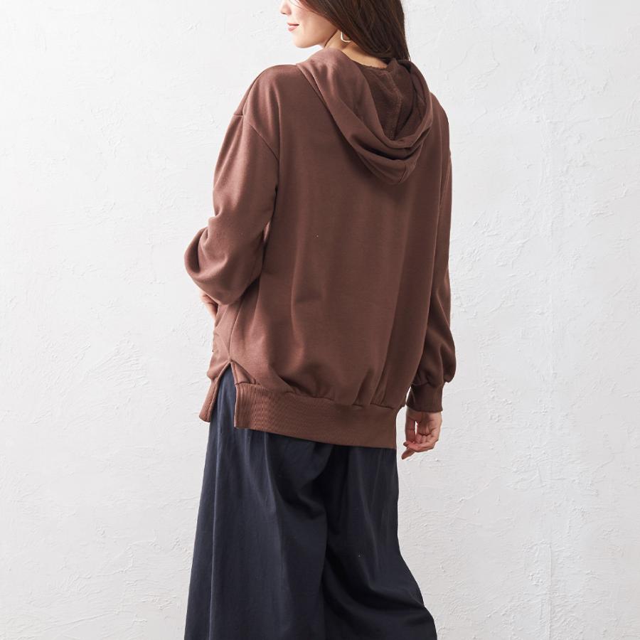 【レミレリーフ】フード付きプルオーバーパーカー　裏起毛　無地　スウェット　茶 楽天市場】【2点10％OFFクーポン】パーカー 裏起毛 レディース